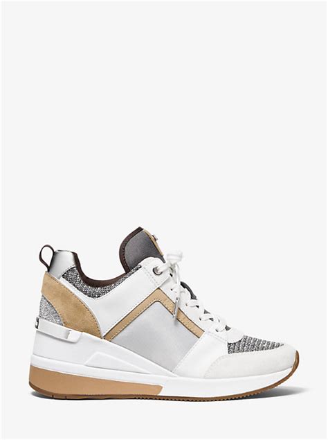 michael kors georgie trainers|georgie mixed media trainer.